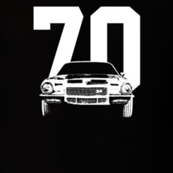 1970 Camaro Grill View With Year Dark Color T-Shirt