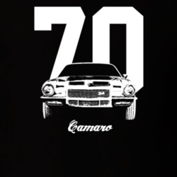 1970 Camaro Grill View With Year And Model Dark Color T-Shirt