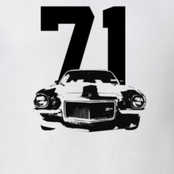 1971 Camaro Grill View With Year Light Color T-Shirt