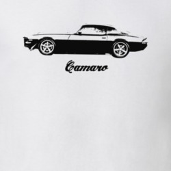 1971 Camaro Side View With Model Light Color T-Shirt