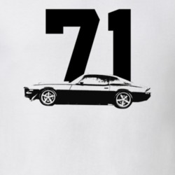 1971 Camaro Side View With Year Light Color T-Shirt