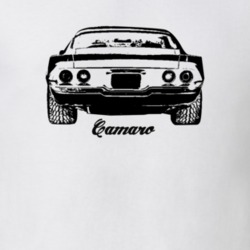 1971 Camaro Rear View With Model Light Color T-Shirt