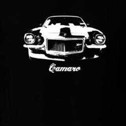 1971 Camaro Grill View With Model Dark Color T-Shirt