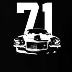 1971 Camaro Grill View With Year Dark Color T-Shirt