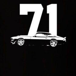 1971 Camaro Side View With Year Dark Color T-Shirt