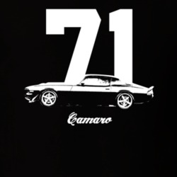 1971 Camaro Side View With Year And Model Dark Color T-Shirt