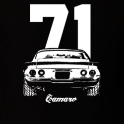 1971 Camaro Rear View With Year And Model Dark Color T-Shirt