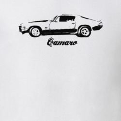 1972 Camaro Side View With Model Light Color T-Shirt
