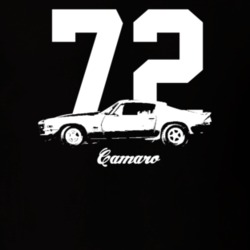 1972 Camaro Side View With Year And Model Dark Color T-Shirt
