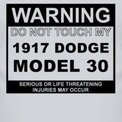 Warning Do Not Touch My 1917 Dodge Model 30 Funny Car T Shirt