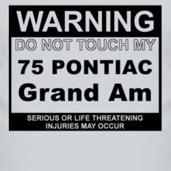 Warning Do Not Touch My 1975 Pontiac Grand Am Funny Car T Shirt