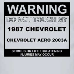 Warning Do Not Touch My 1987 Chevy Chevrolet Aero 2003A Funny Car T Sh