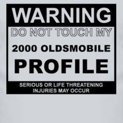 Warning Do Not Touch My 2000 Oldsmobile Profile Funny Car T Shirt