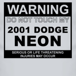 Warning Do Not Touch My 2001 Dodge Neon Funny Car T Shirt
