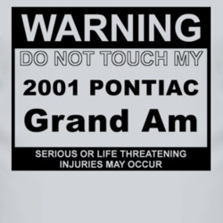 Warning Do Not Touch My 2001 Pontiac Grand Am Funny Car T Shirt