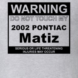 Warning Do Not Touch My 2002 Pontiac Matiz Funny Car T Shirt