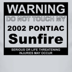 Warning Do Not Touch My 2002 Pontiac Sunfire Funny Car T Shirt