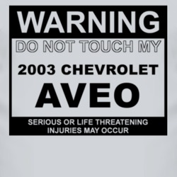 Warning Do Not Touch My 2003 Chevy Aveo Funny Car T Shirt