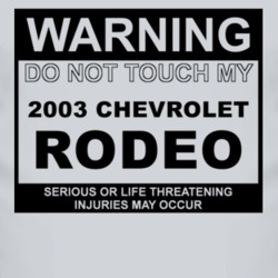 Warning Do Not Touch My 2003 Chevy Rodeo Funny Car T Shirt