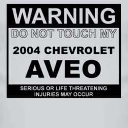 Warning Do Not Touch My 2004 Chevy Aveo Funny Car T Shirt