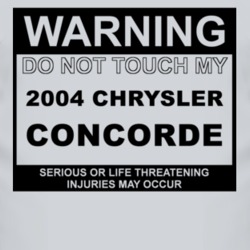 Warning Do Not Touch My 2004 Chrysler Concorde Funny Car T Shirt