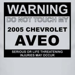 Warning Do Not Touch My 2005 Chevy Aveo Funny Car T Shirt