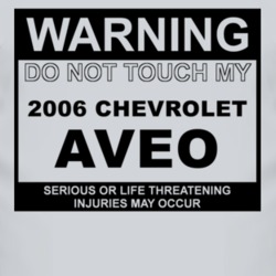 Warning Do Not Touch My 2006 Chevy Aveo Funny Car T Shirt