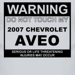 Warning Do Not Touch My 2007 Chevy Aveo Funny Car T Shirt