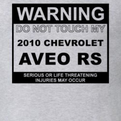 Warning Do Not Touch My 2010 Chevy Aveo RS Funny Car T Shirt