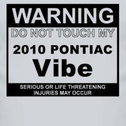 Warning Do Not Touch My 2010 Pontiac Vibe Funny Car T Shirt