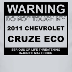 Warning Do Not Touch My 2011 Chevy Cruze Eco Funny Car T Shirt