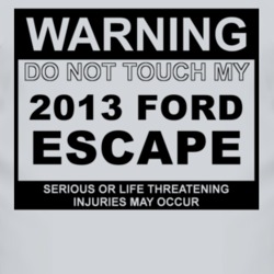 Warning Do Not Touch My 2013 Escape Funny Car T Shirt
