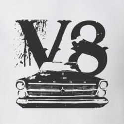 1966  FAIRLANE Grill Black Graphic V8 T Shirt