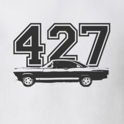 1966  FAIRLANE Side Black Graphic Engine Size T Shirt