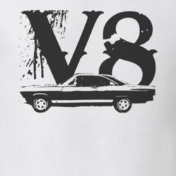 1966  FAIRLANE Side Black Graphic V8 T Shirt