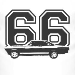 1966  FAIRLANE Side Black Graphic Year T Shirt