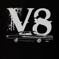 1967 DODGE CHARGER Side White Graphic V8 T Shirt
