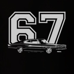 1967 DODGE CHARGER Side White Graphic Year T Shirt