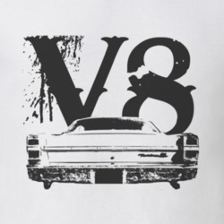 1967  FAIRLANE Rear Black Graphic V8 T Shirt