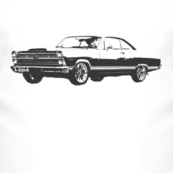 1967  FAIRLANE Side Black Graphic T Shirt