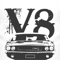 1970 DODGE CHALLENGER Grill Black Graphic V8 T Shirt