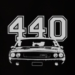 1970 DODGE CHALLENGER_Grill White Graphic Engine Size T Shirt
