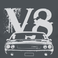 1970 DODGE CHALLENGER Grill White Graphic V8 T Shirt