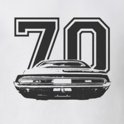 1970 DODGE CHALLENGER Rear Black Graphic Year T Shirt
