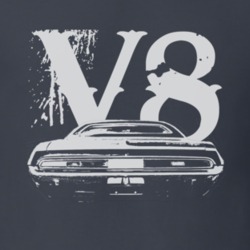 1970 DODGE CHALLENGER Rear White Graphic V8 T Shirt
