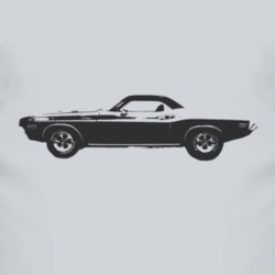 1970 DODGE CHALLENGER Side Black Graphic T Shirt