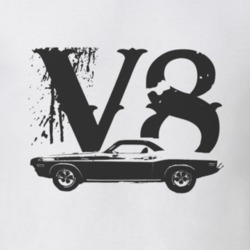 1970 DODGE CHALLENGER Side Black Graphic V8 T Shirt