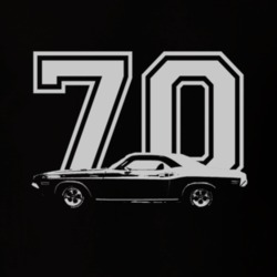 1970 DODGE CHALLENGER Side White Graphic Year T Shirt