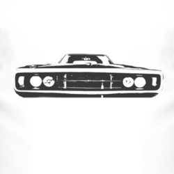 1970 Dodge Charger Grill Black Graphic T Shirt