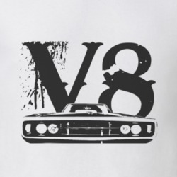 1970 Dodge Charger Grill Black Graphic V8 T Shirt